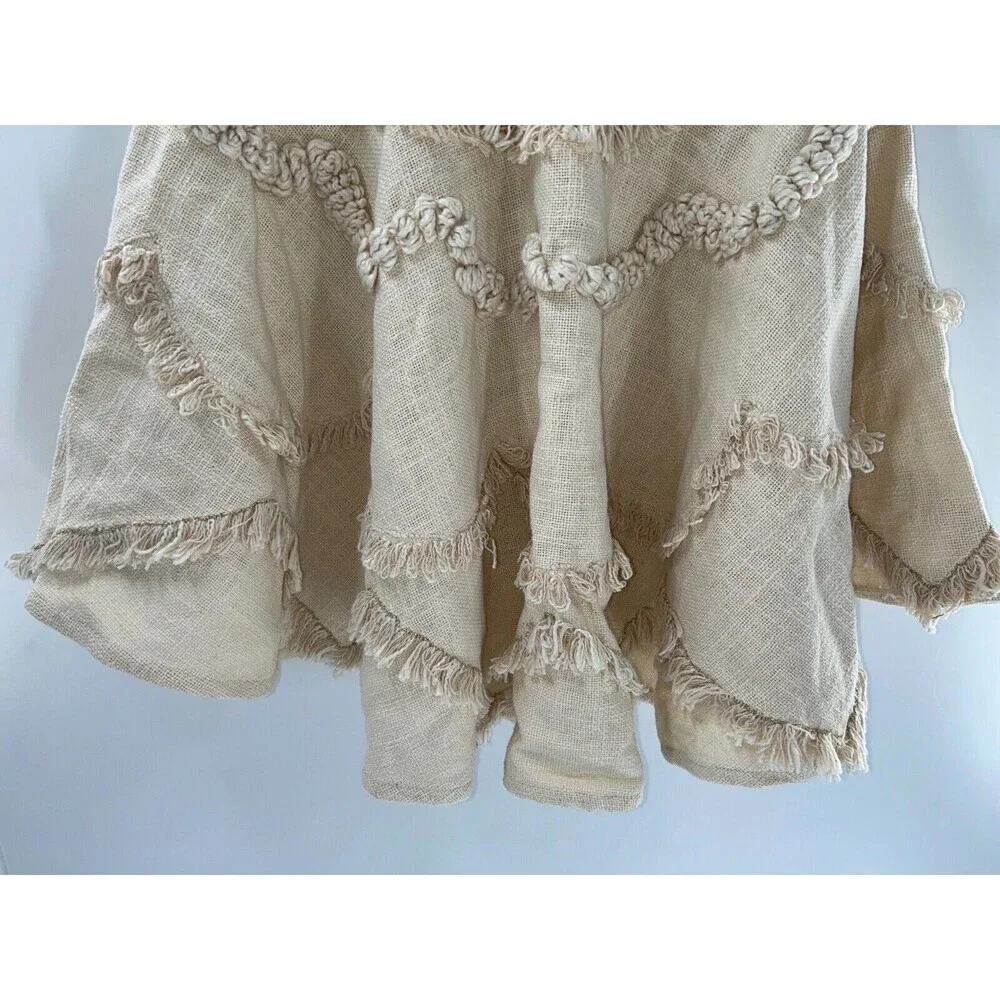 Women's Aspen Fringe Cotton Blend Poncho OS - Picture 3 of 8